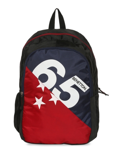

United Colors of Benetton Unisex Blue & Red Colourblocked Backpack