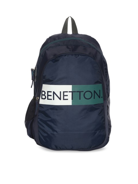

United Colors of Benetton Unisex Blue Typography Backpack