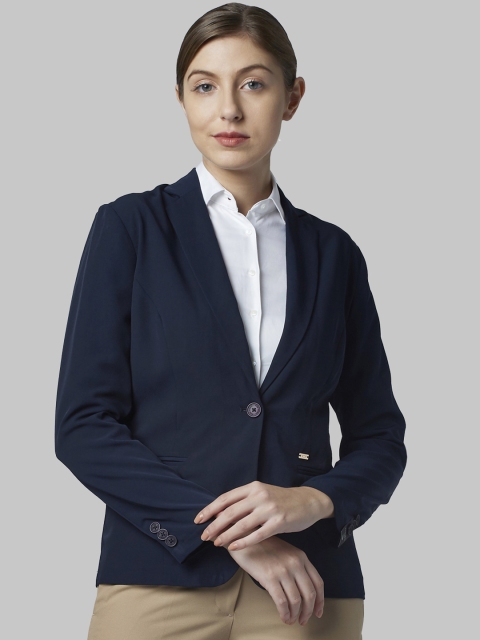 

Park Avenue Woman Women Blue Solid Single-Breasted Blazers
