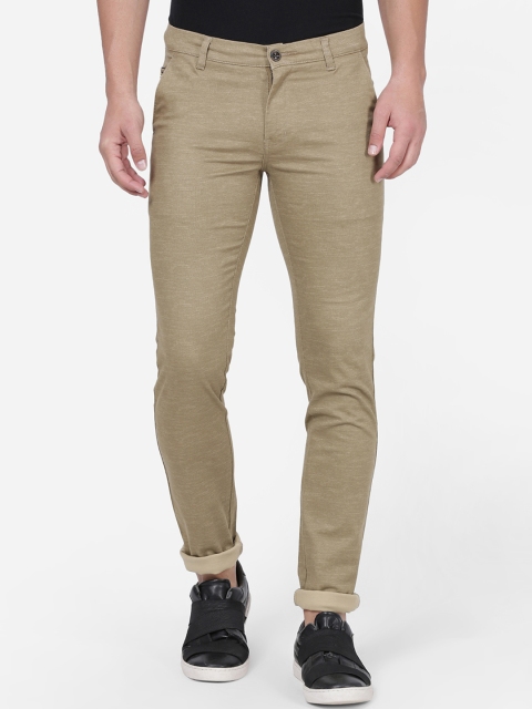 

NO NEXT Men Khaki Smart Slim Fit Solid Regular Trousers