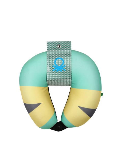 

United Colors of Benetton Unisex Sea Green & Yellow Colourblocked Memory Foam Neck Pillow
