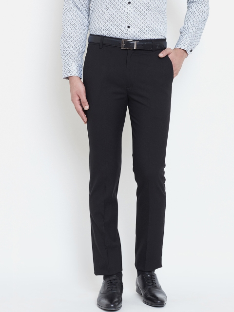 

Canary London Men Black Smart Slim Fit Solid Formal Trousers