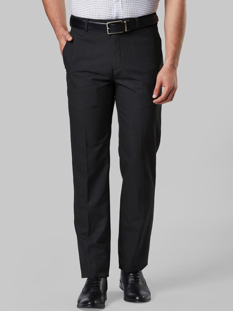 

Raymond Men Black Regular Fit Solid Formal Trousers