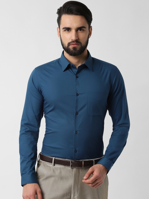 

Peter England Men Teal Blue Slim Fit Solid Formal Shirt