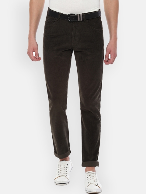 

Allen Solly Men Brown Slim Fit Solid Formal Trousers