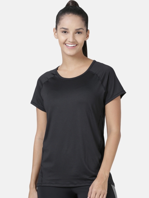 

Enamor Women Black Relaxed Fit Athleisure Active T-Shirt