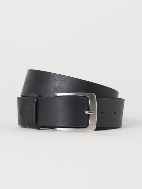 

H&M Men Black Solid Leather Belt