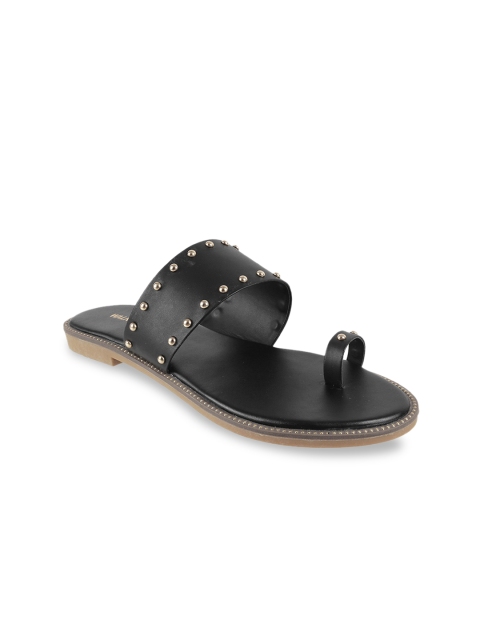 

WALKWAY Women Black Solid One Toe Flats