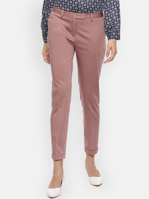 

Van Heusen Woman Women Pink Regular Fit Solid Trousers