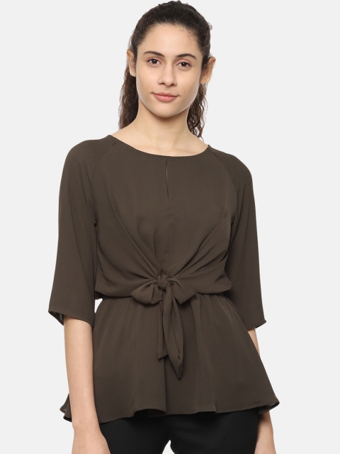 

Allen Solly Woman Brown Solid Top