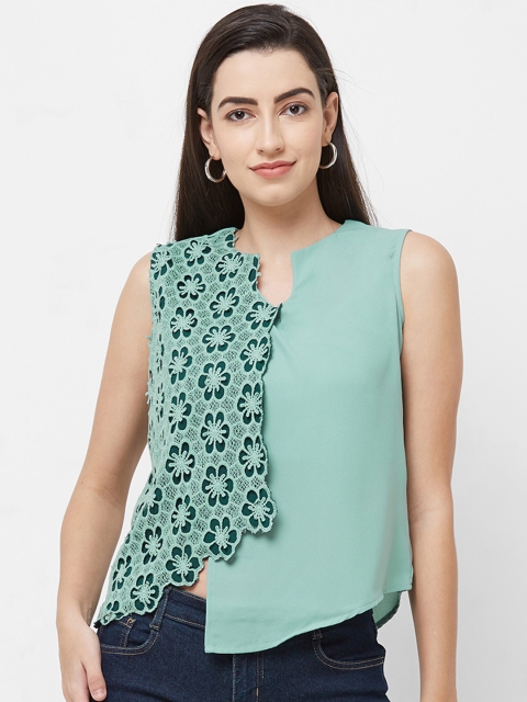 

Soie Women Green Self Design Top