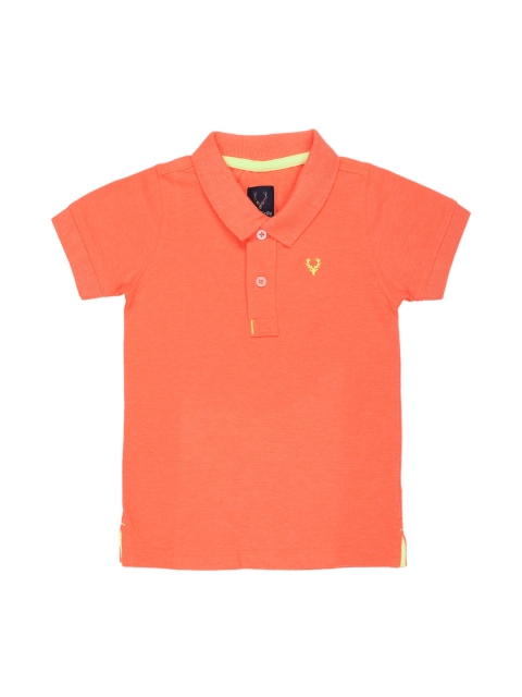 

Allen Solly Junior Boys Orange Solid Polo Collar T-shirt