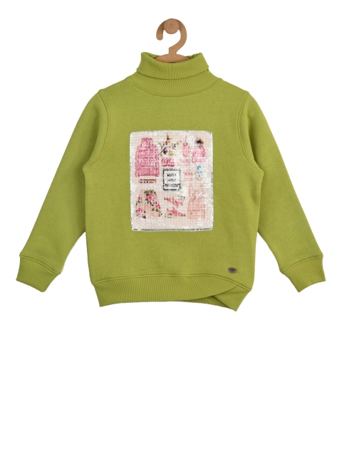 

Stupid Cupid Girls Green Sequinned Sweatshirt