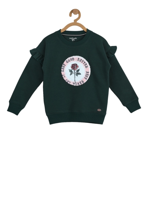 

Stupid Cupid Girls Green Sequinned Sweatshirt