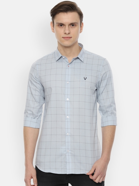 

Allen Solly Men Grey Slim Fit Checked Casual Shirt