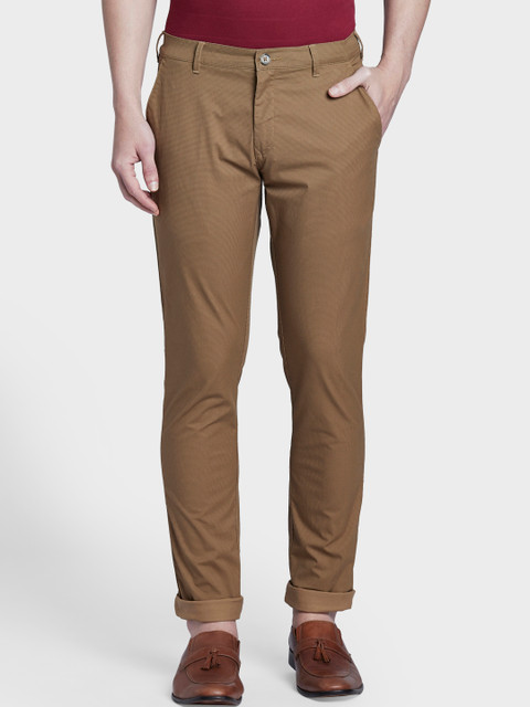 

ColorPlus Men Khaki Regular Fit Checked Regular Trousers