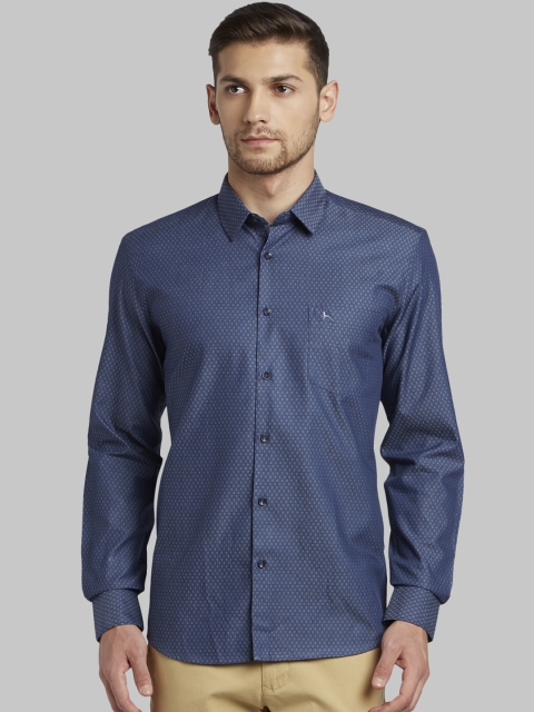 

Parx Men Blue Slim Fit Printed Casual Shirt