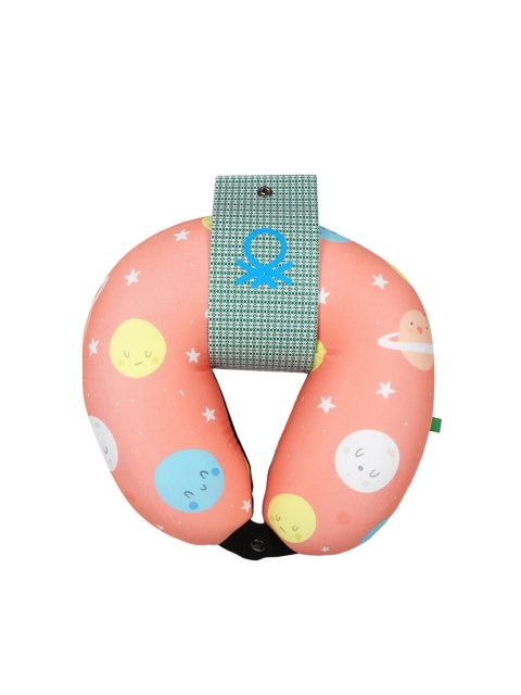 

United Colors of Benetton Unisex Peach-Coloured & Yellow Printed Neck Pillow
