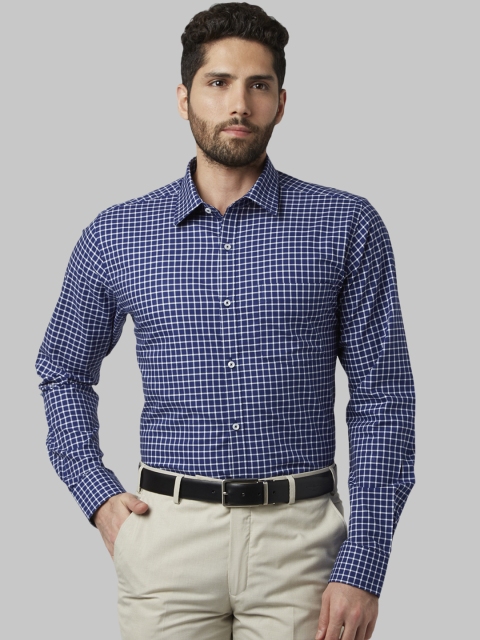 

Park Avenue Men Blue Slim Fit Checked Formal Shirt
