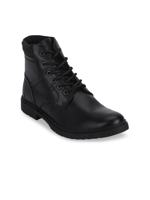 

Bond Street By Red Tape Men Black Solid Mid-Top Flat Boots