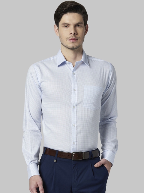 

Park Avenue Men Blue Slim Fit Checked Formal Shirt