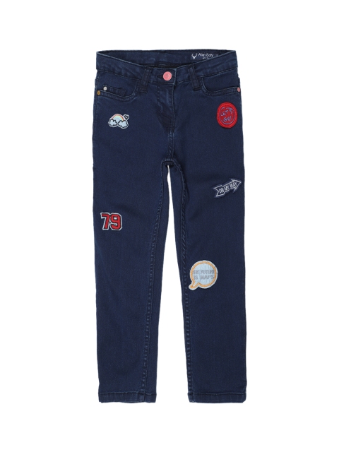 Allen Solly Junior Girls Blue Regular Fit Mid-Rise Clean Look Stretchable Jeans