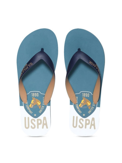 

U.S. Polo Assn. Men Blue & White Printed Thong Flip-Flops