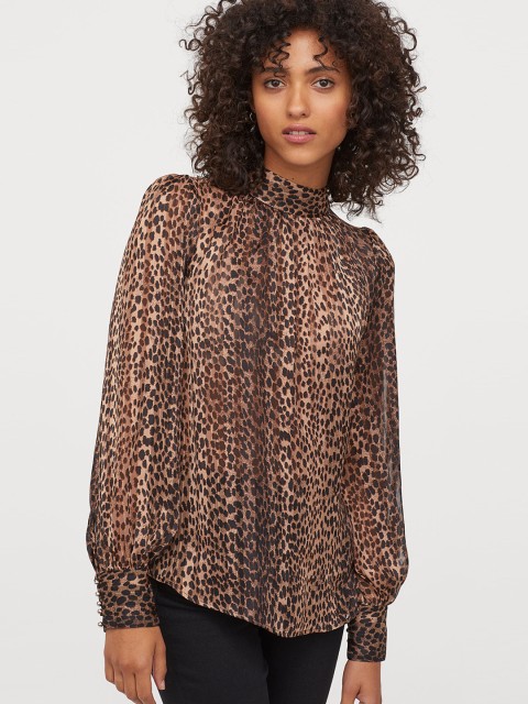 

H&M Women Beige Wide Blouse