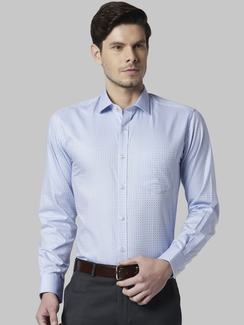 

Park Avenue Men Blue Regular Fit Checked Formal Shirt
