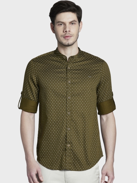 

ColorPlus Men Green Slim Fit Printed Casual Shirt