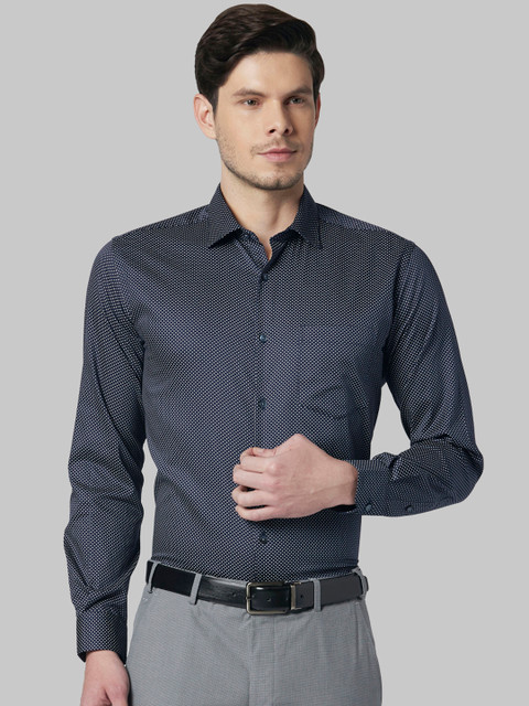 

Park Avenue Men Navy Blue Regular Fit Printed Formal Shirt