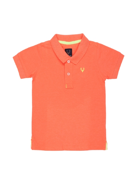 

Allen Solly Junior Boys Orange Solid Polo Collar T-shirt