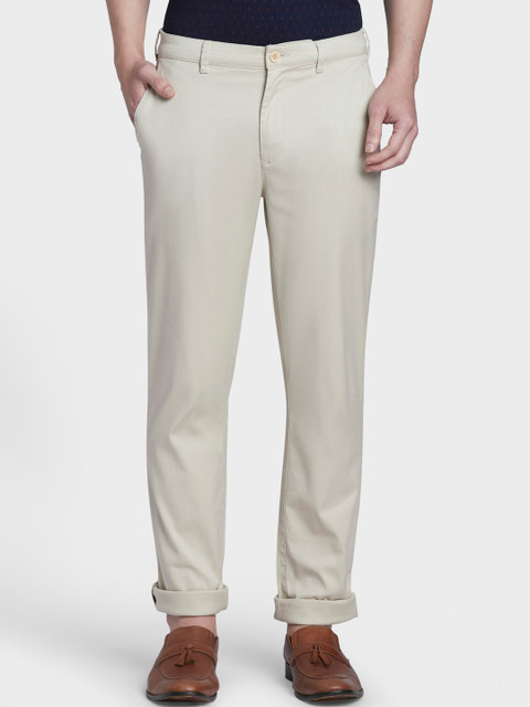 

ColorPlus Men Beige Tapered Fit Solid Regular Trousers