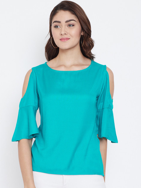 

AASK Women Turquoise Blue Solid Top