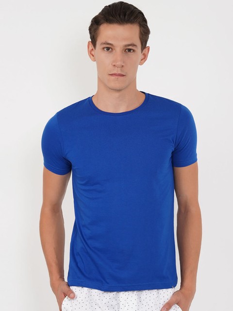 

Sweet Dreams Men Blue Solid Lounge Tshirt 8907668790514
