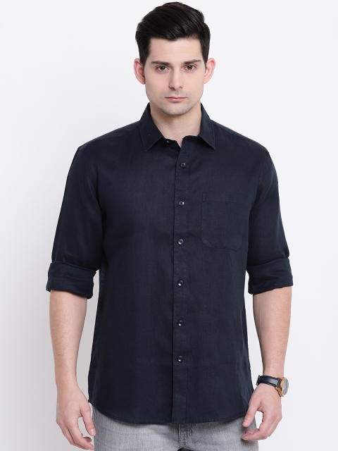 

AC&F Men Black Regular Fit Solid Casual Shirt