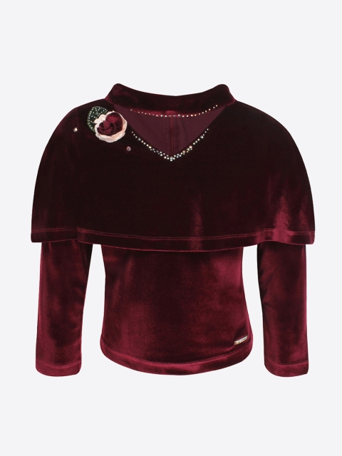 

CUTECUMBER Girls Maroon Solid Top