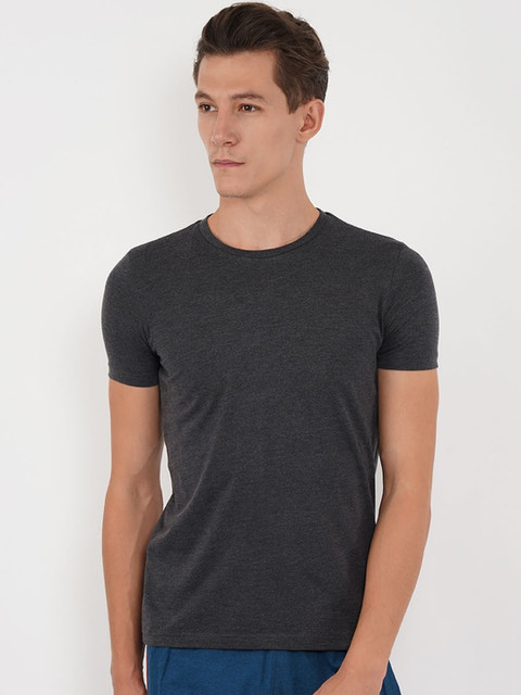 

Sweet Dreams Men Charcoal Solid Lounge Tshirt 8907668790712