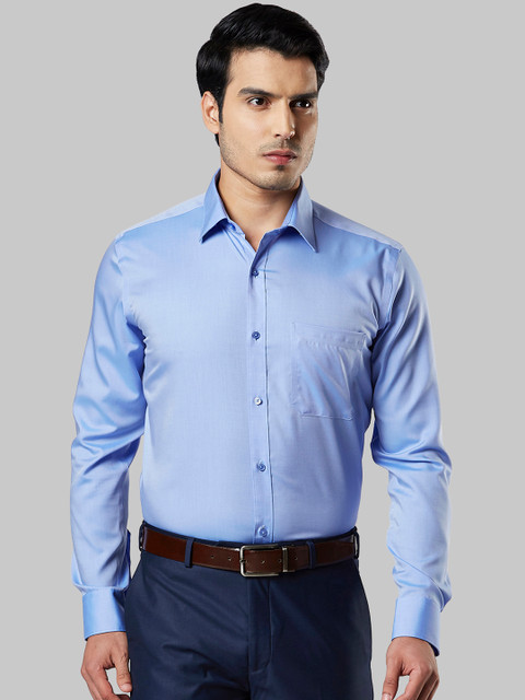 

Raymond Men Blue Regular Fit Solid Formal Shirt