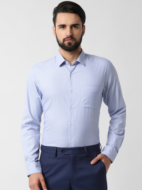 

Peter England Men White & Blue Regular Fit Printed Formal Shirt