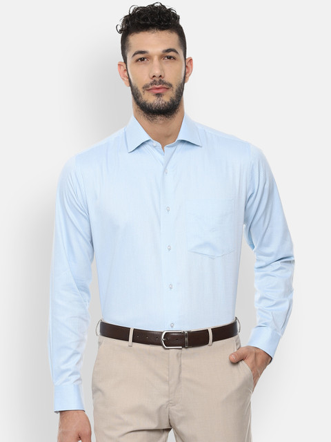 

Van Heusen Men Blue Regular Fit Self Design Formal Shirt