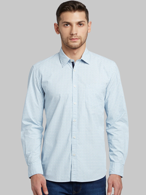 

Parx Men Blue Slim Fit Printed Casual Shirt