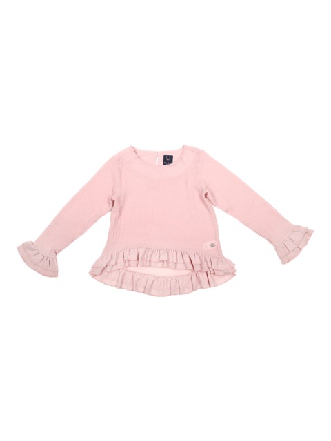 

Allen Solly Junior Girls Pink Solid High-Low Top