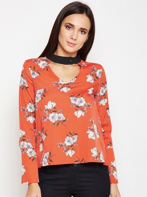 

Oxolloxo Women Orange Printed Top