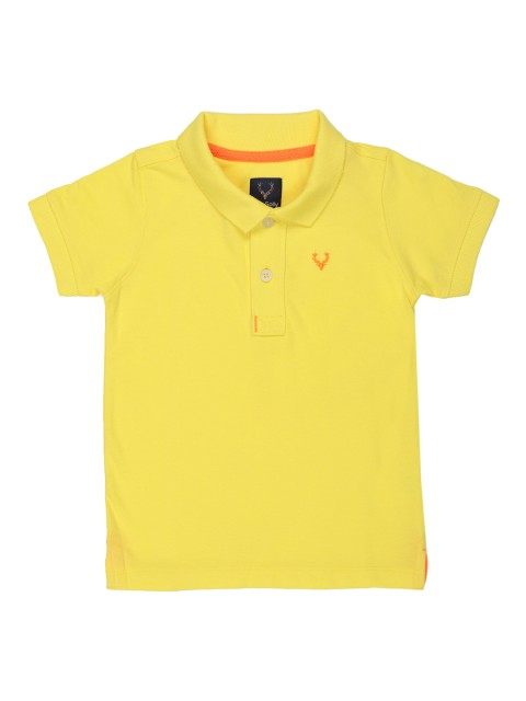 

Allen Solly Junior Boys Yellow Solid Polo Collar T-shirt