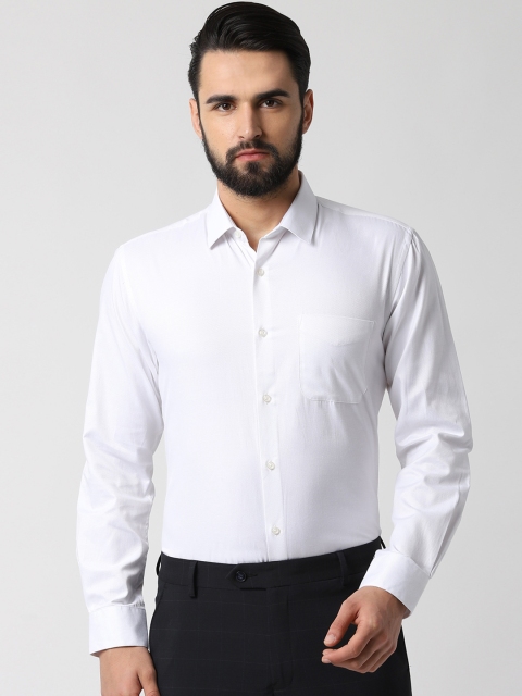 

Peter England Men White Regular Fit Self Design Formal Shirt