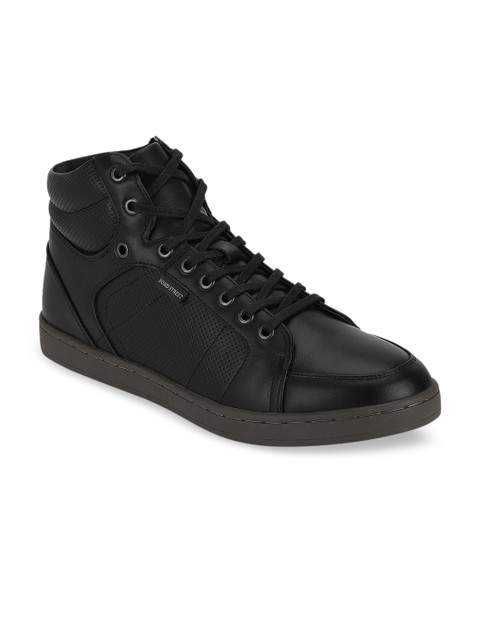 

Bond Street By Red Tape Men Black Textured Mid-Top Sneakers
