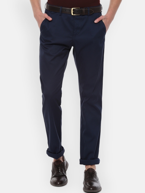 

Allen Solly Men Navy Blue Regular Fit Solid Regular Trousers