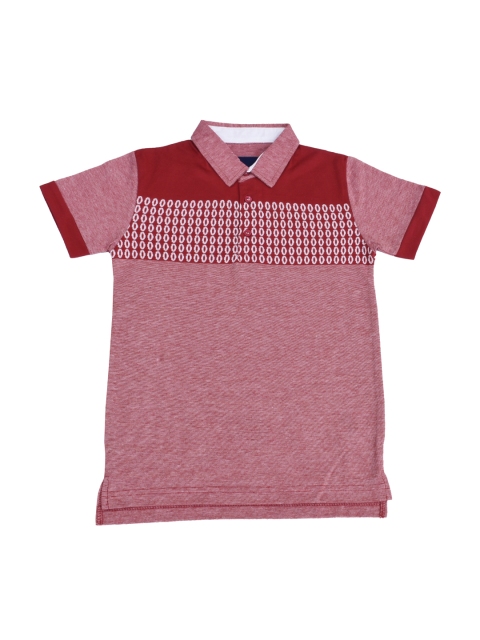 

Lil Tomatoes Boys Red Printed Polo Collar T-shirt