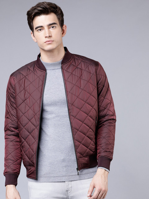 

HIGHLANDER Men Burgundy Solid Puffer Jacket